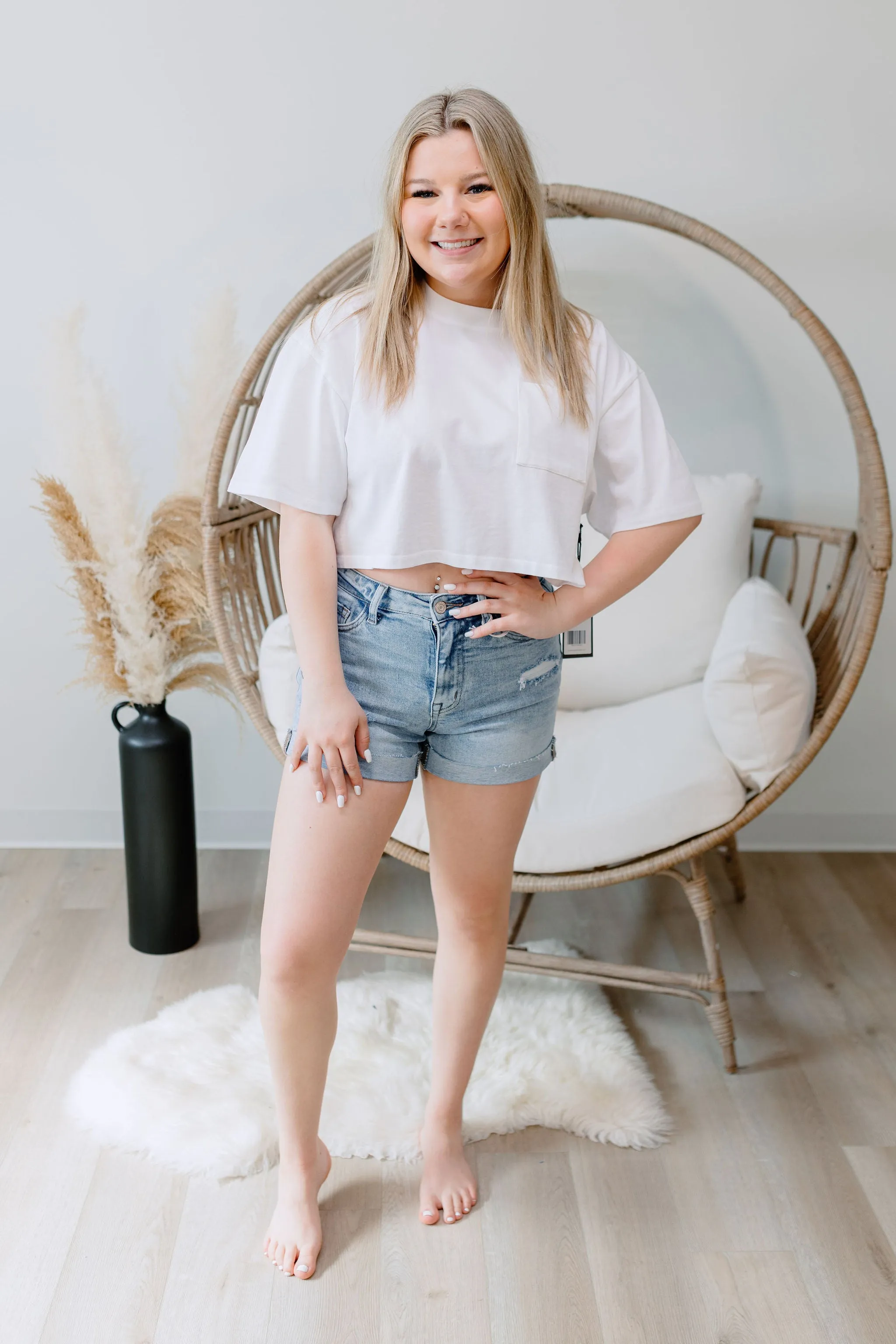 ~ Brunette ~ Super Cropped Boxy Tee