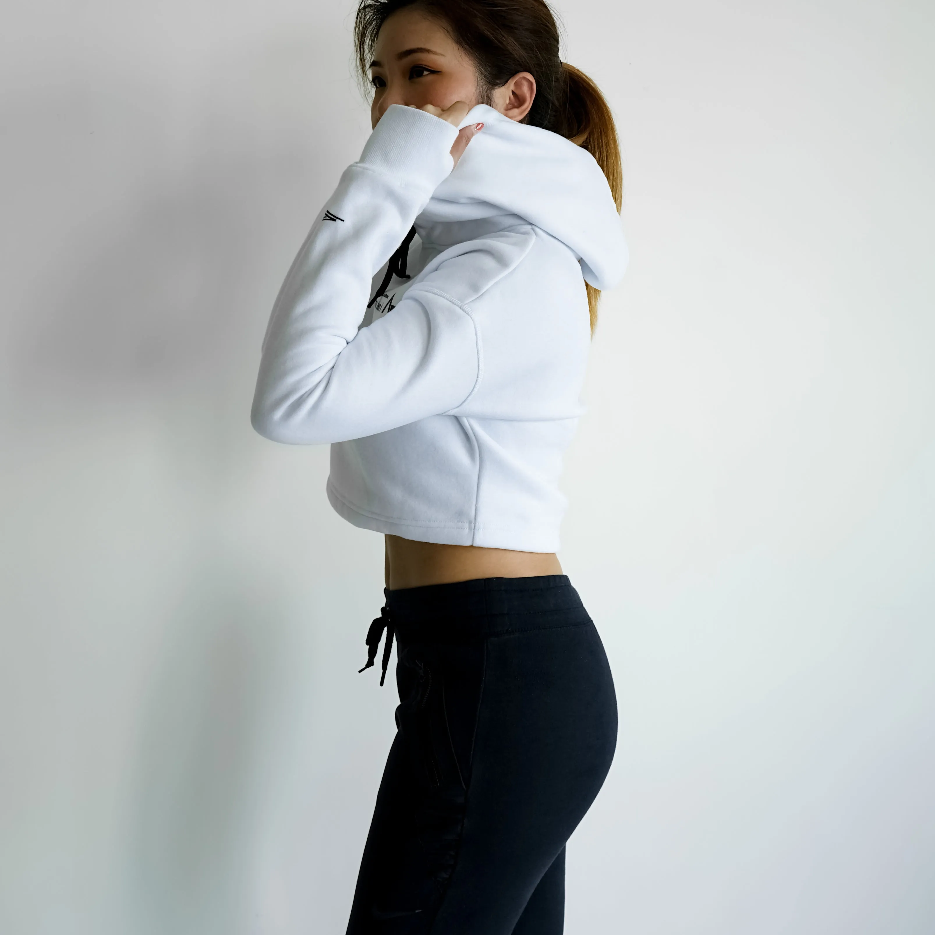 01-CROP HOODIE | WHITE