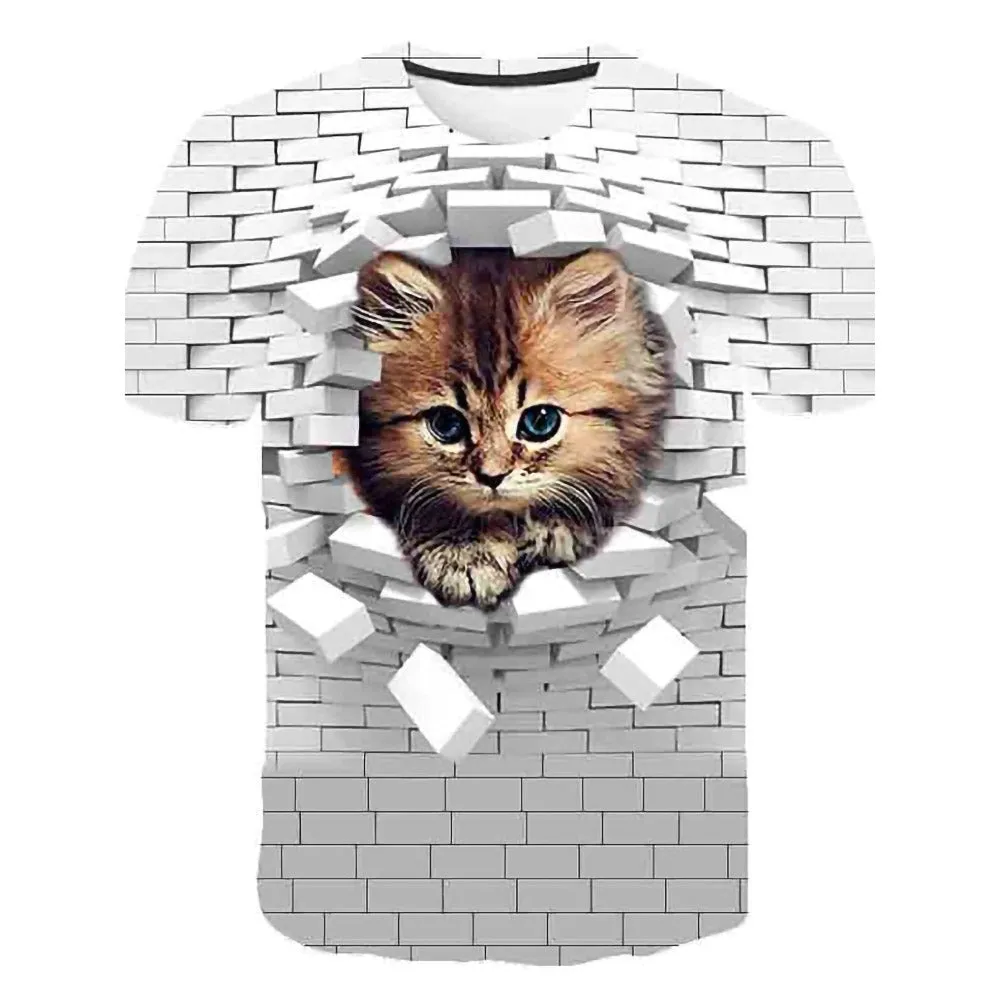 3D Graphic Animal Short Sleeve Shirt