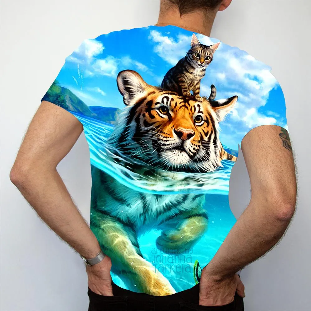 3D Graphic Animal Short Sleeve Shirt