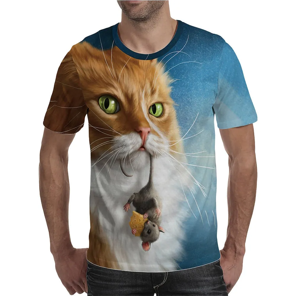 3D Graphic Animal Short Sleeve Shirt