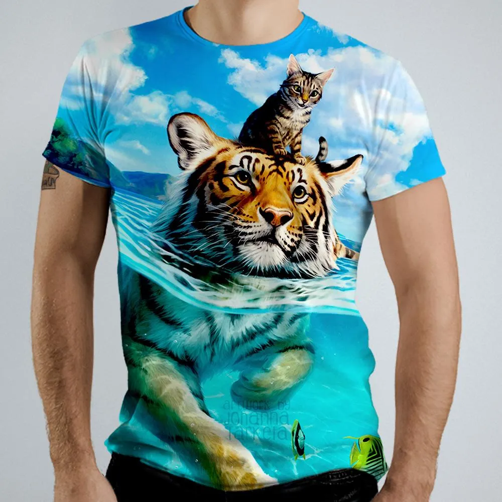 3D Graphic Animal Short Sleeve Shirt