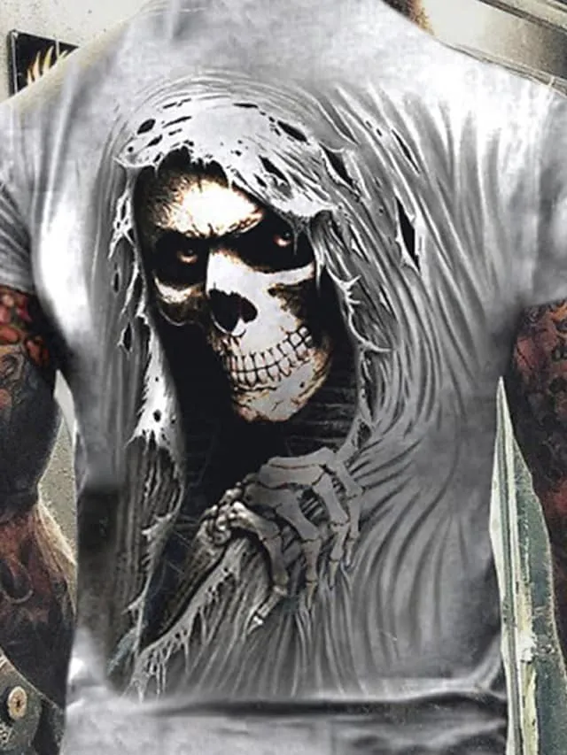 3D Graphic Skull Casual Daily Short Sleeve Shirts