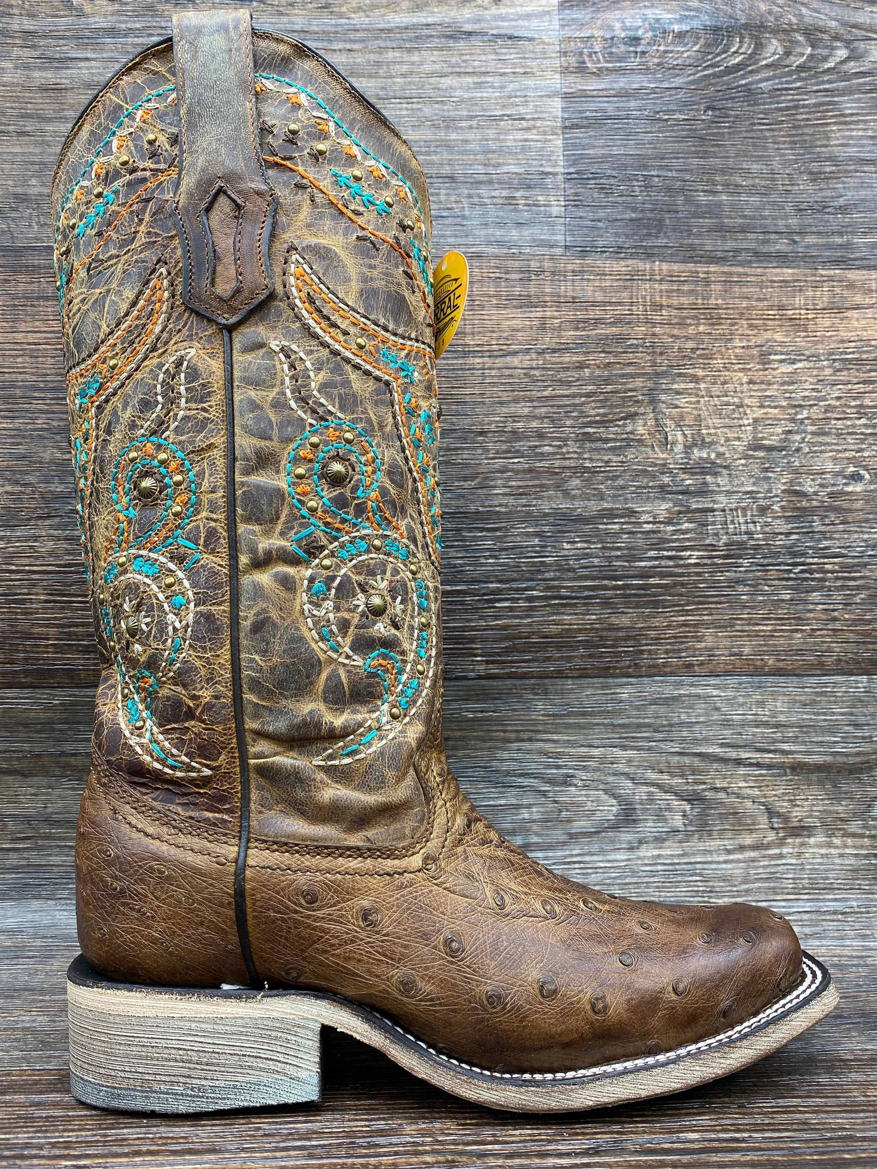 a4045 Women's Genuine Full-Quill Exotic Square Toe Western Boot by Corral