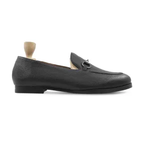 Akihiko - Men's Black Pebble Grain Leather Loafer