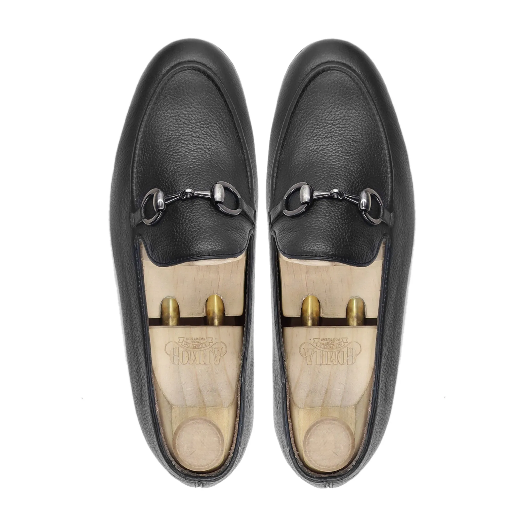 Akihiko - Men's Black Pebble Grain Leather Loafer