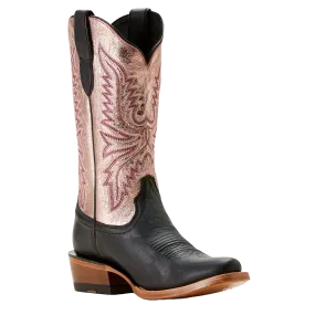 Ariat Ladies Futurity Flash Midnight Black & Rose Gold Western Boot 10053610