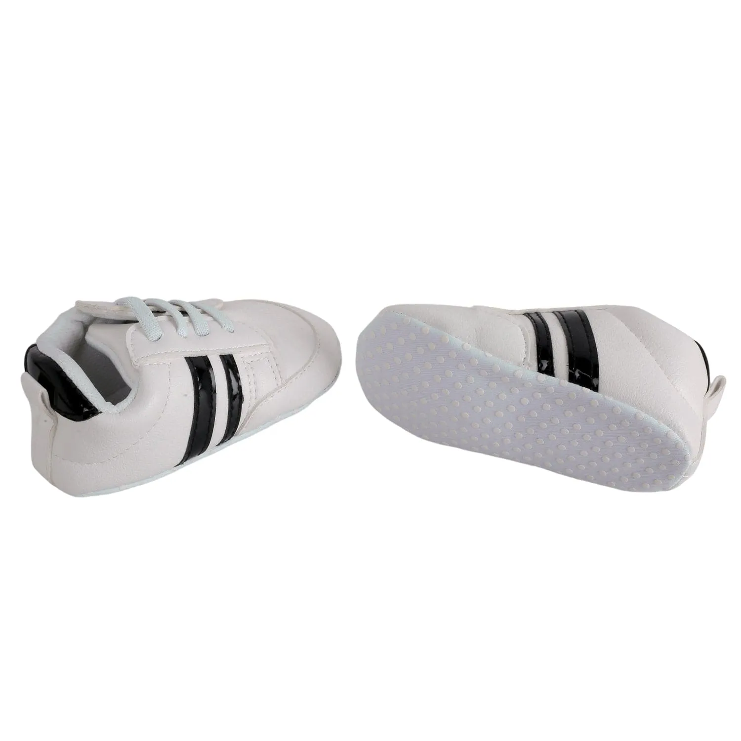 Baby Moo Black Stripes On White Sneakers