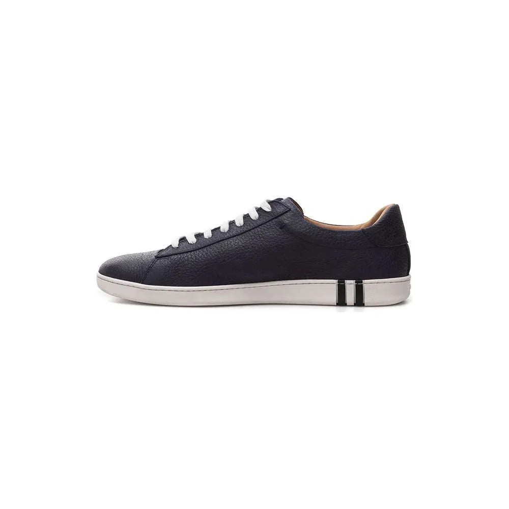 Bally Elegant Blue Leather Sneakers For Men