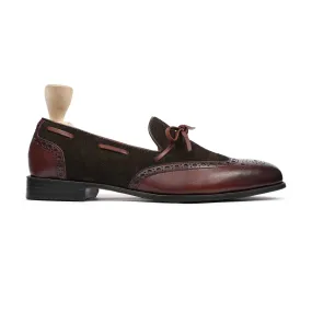 Borden - Men's Brown Calf and Kid Suede Loafer