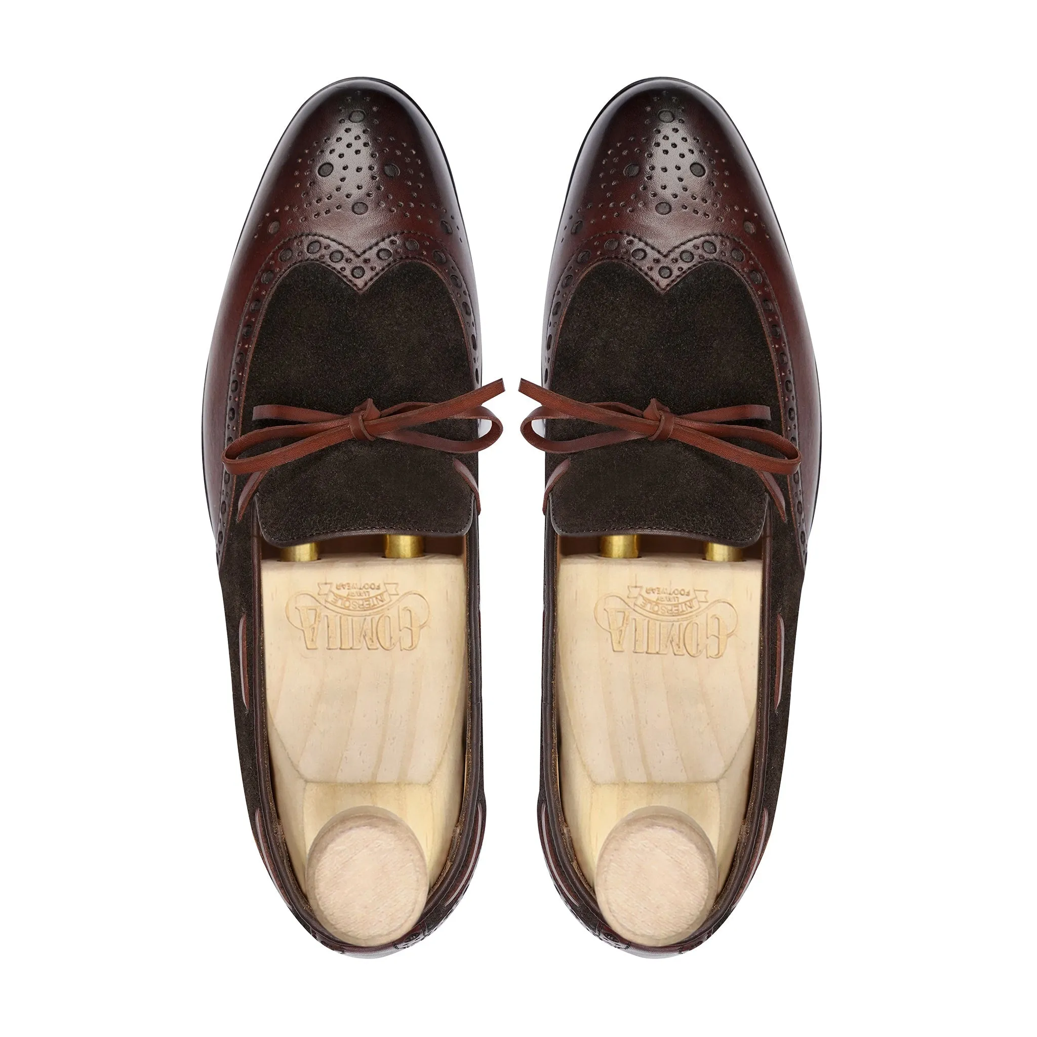 Borden - Men's Brown Calf and Kid Suede Loafer