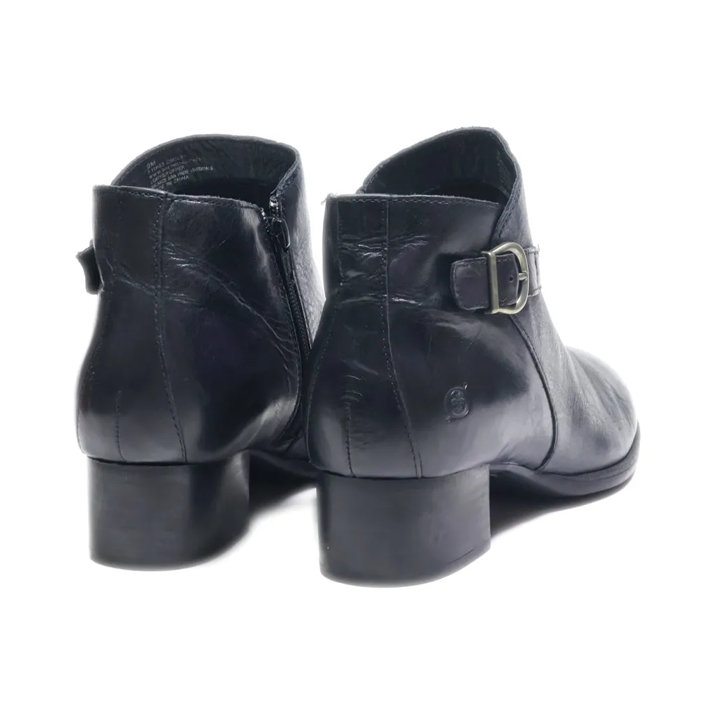 Born Ankle Boots Leather Black Colour For Women