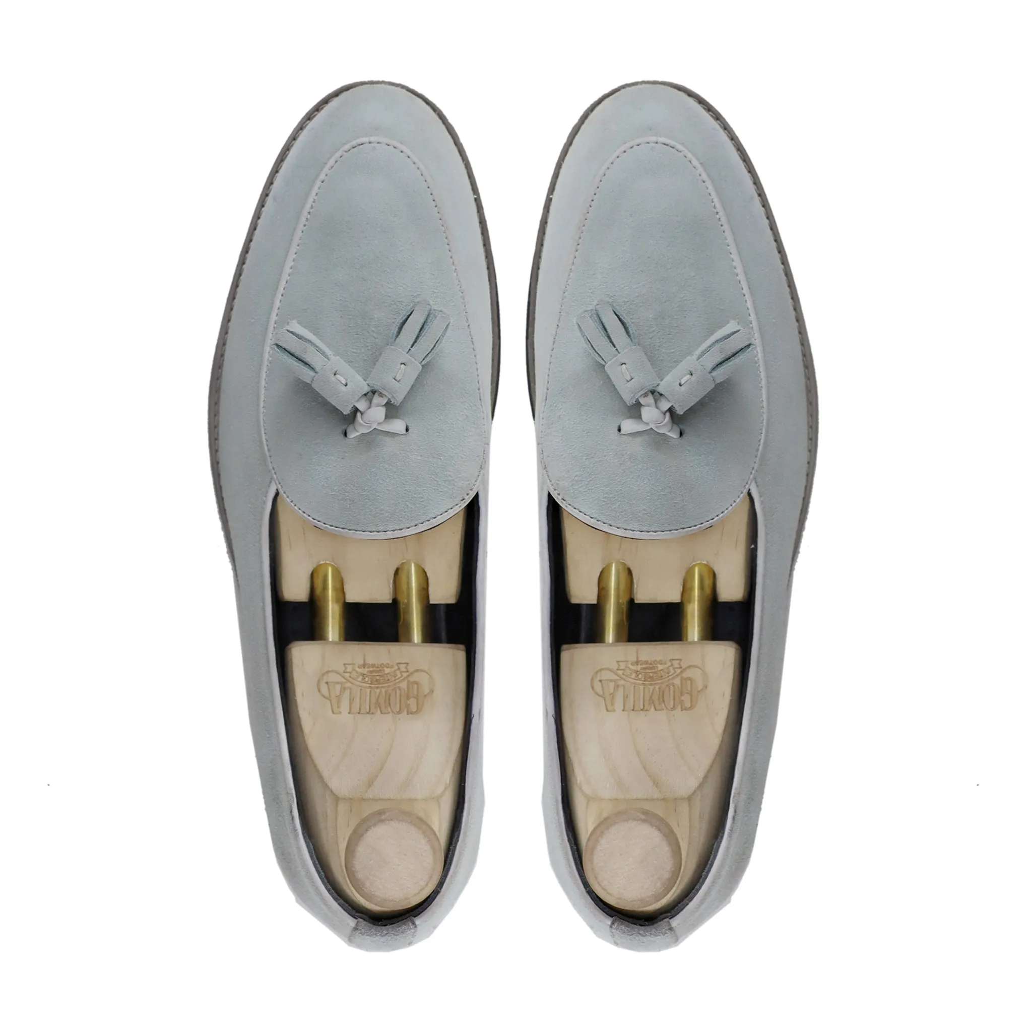 Chambel - Men's White Kid Suede Loafer