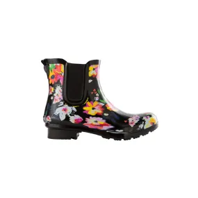 Chelsea Black Floral Women's Rain Boots