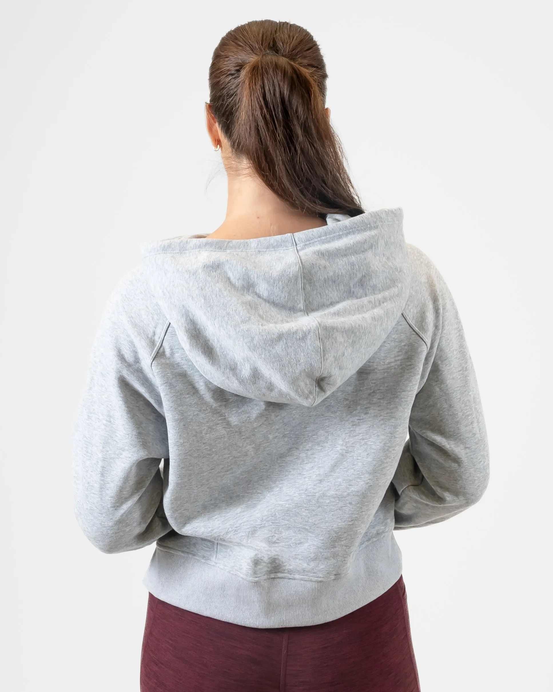 Classic Cropped Hoodie - Heathered Gray