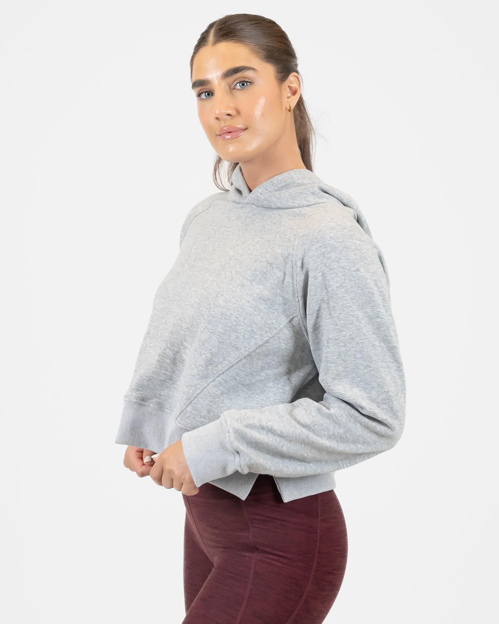 Classic Cropped Hoodie - Heathered Gray