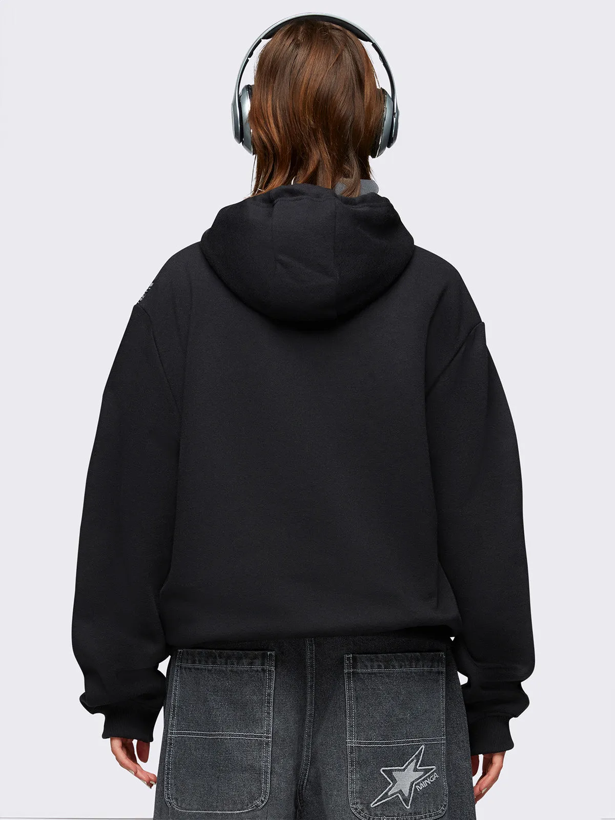 Devil Wings Oversized Zip Up Hoodie