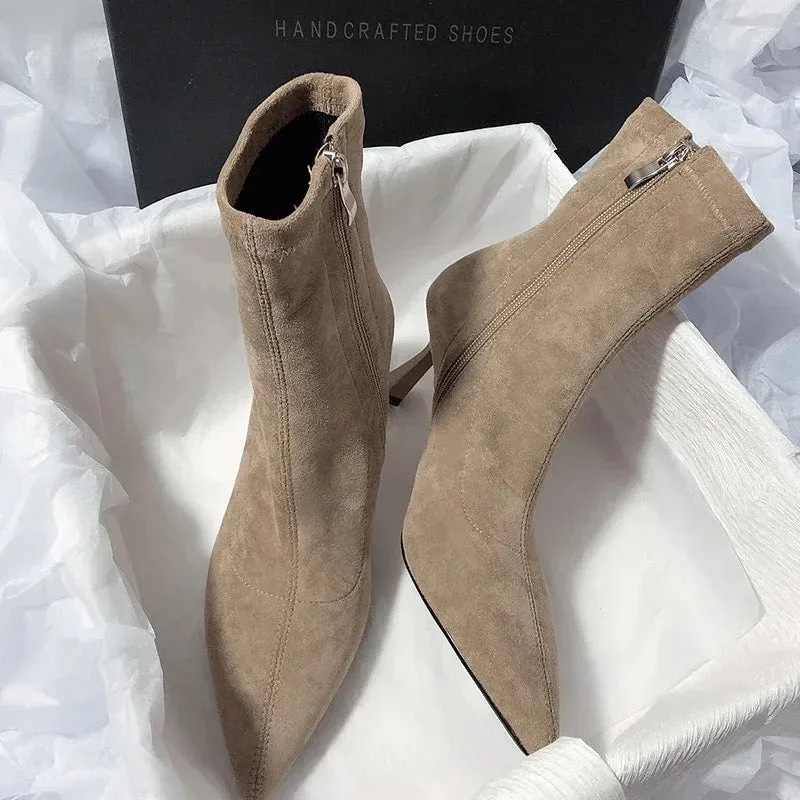 Dove Short Suede Statement Ankle Boots