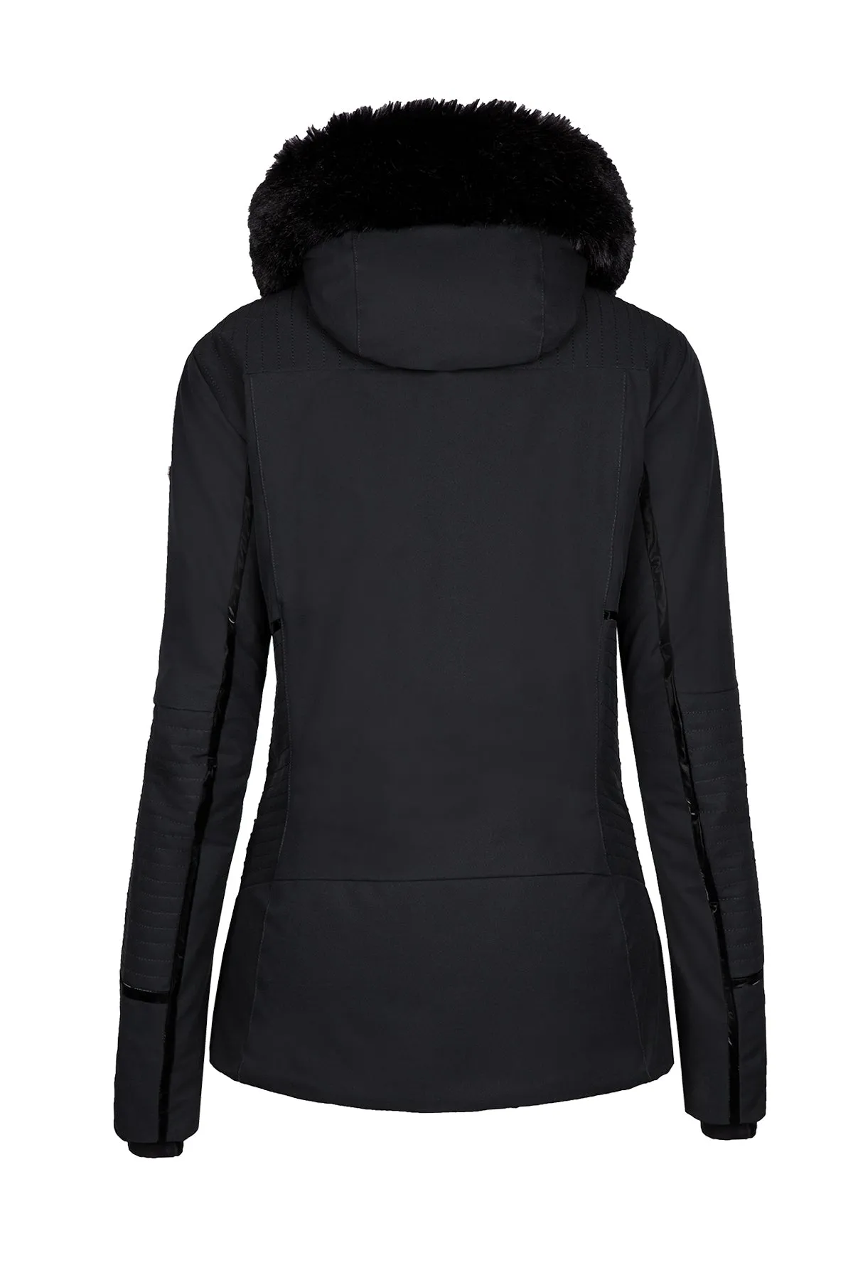 Duvillard Elise Black Ski Jacket with Faux Fur Trim