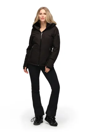 Duvillard Elise Black Ski Jacket with Faux Fur Trim