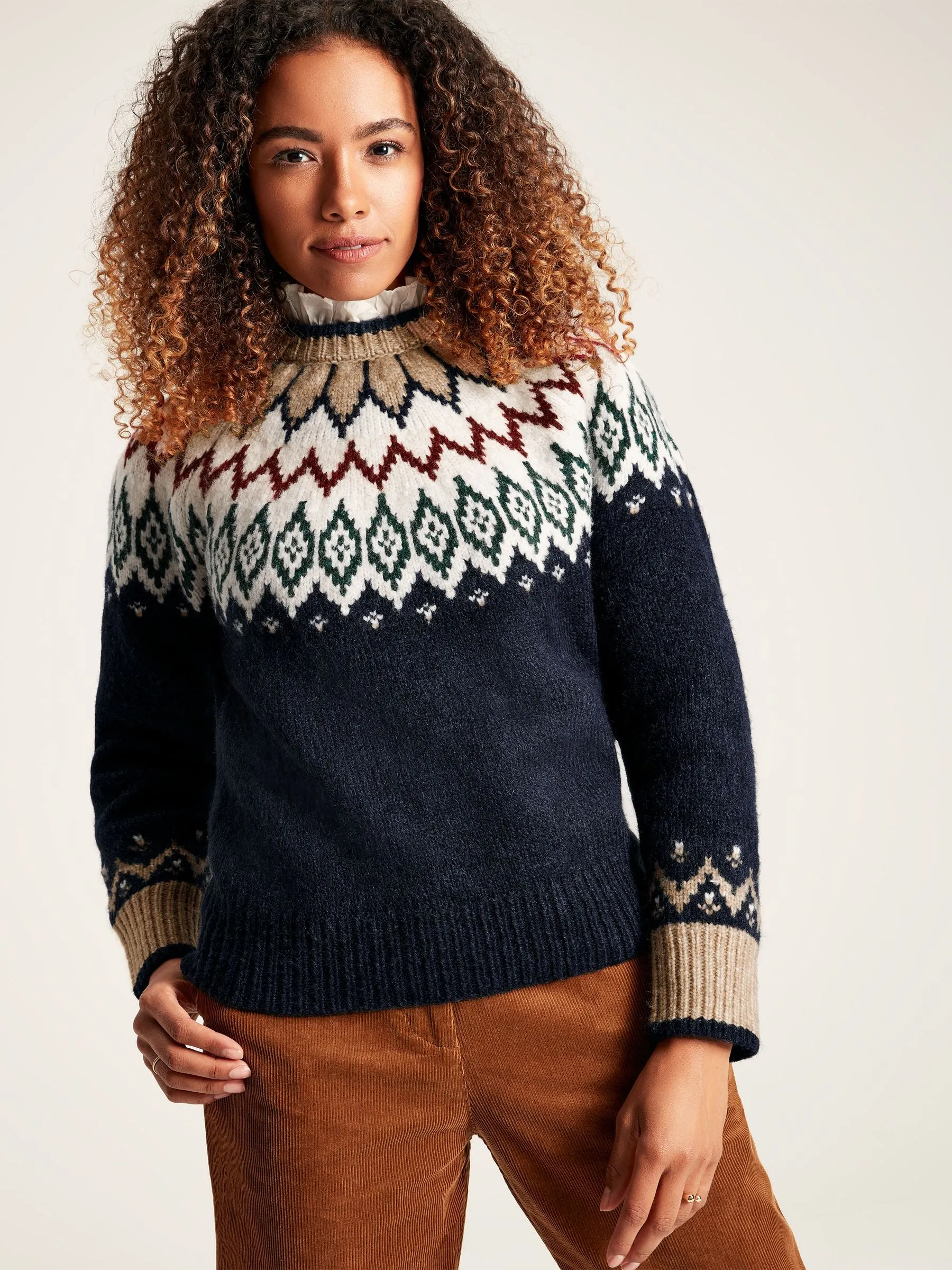 Etta Fair Isle Jumper - Navy