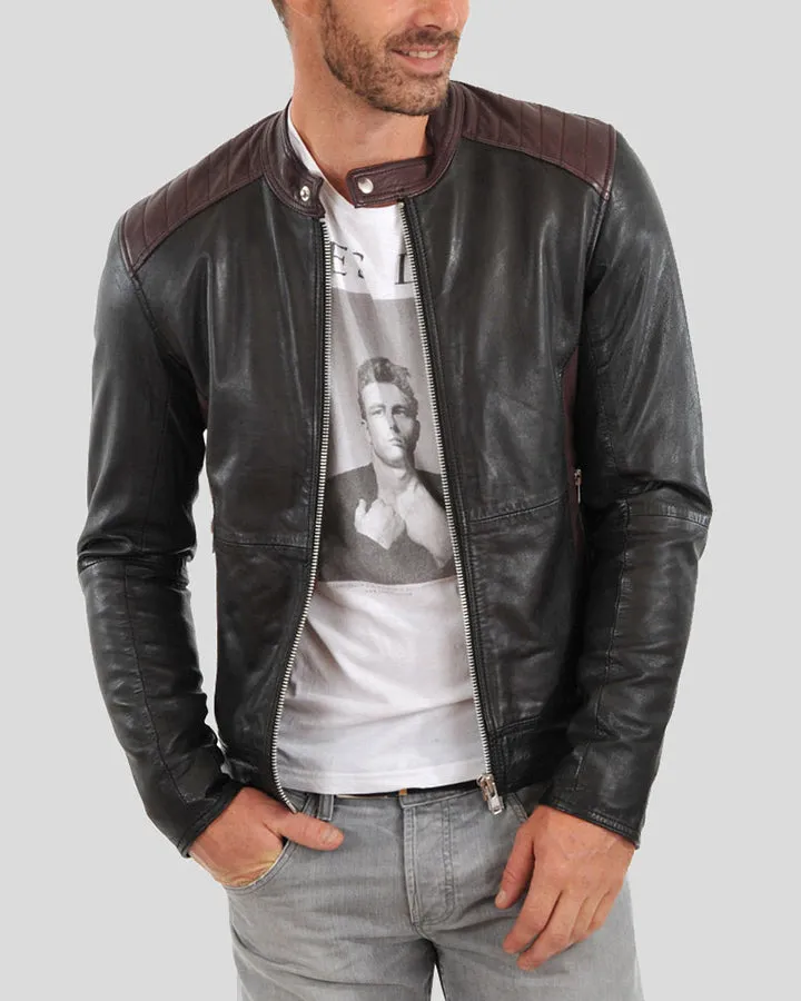 Euan Black Biker Leather Jacket