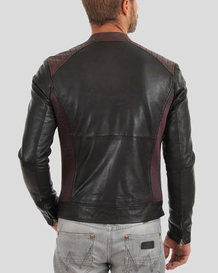 Euan Black Biker Leather Jacket