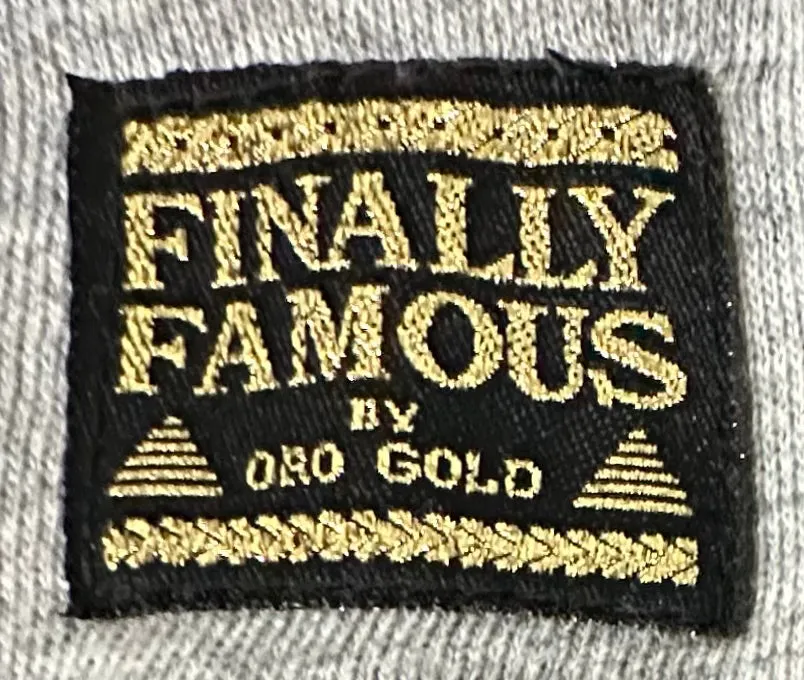 *FINALLY FAMOUS* BY ORO GOLD (GREY) ZIP UP HOODIE (EMBROIDERED)