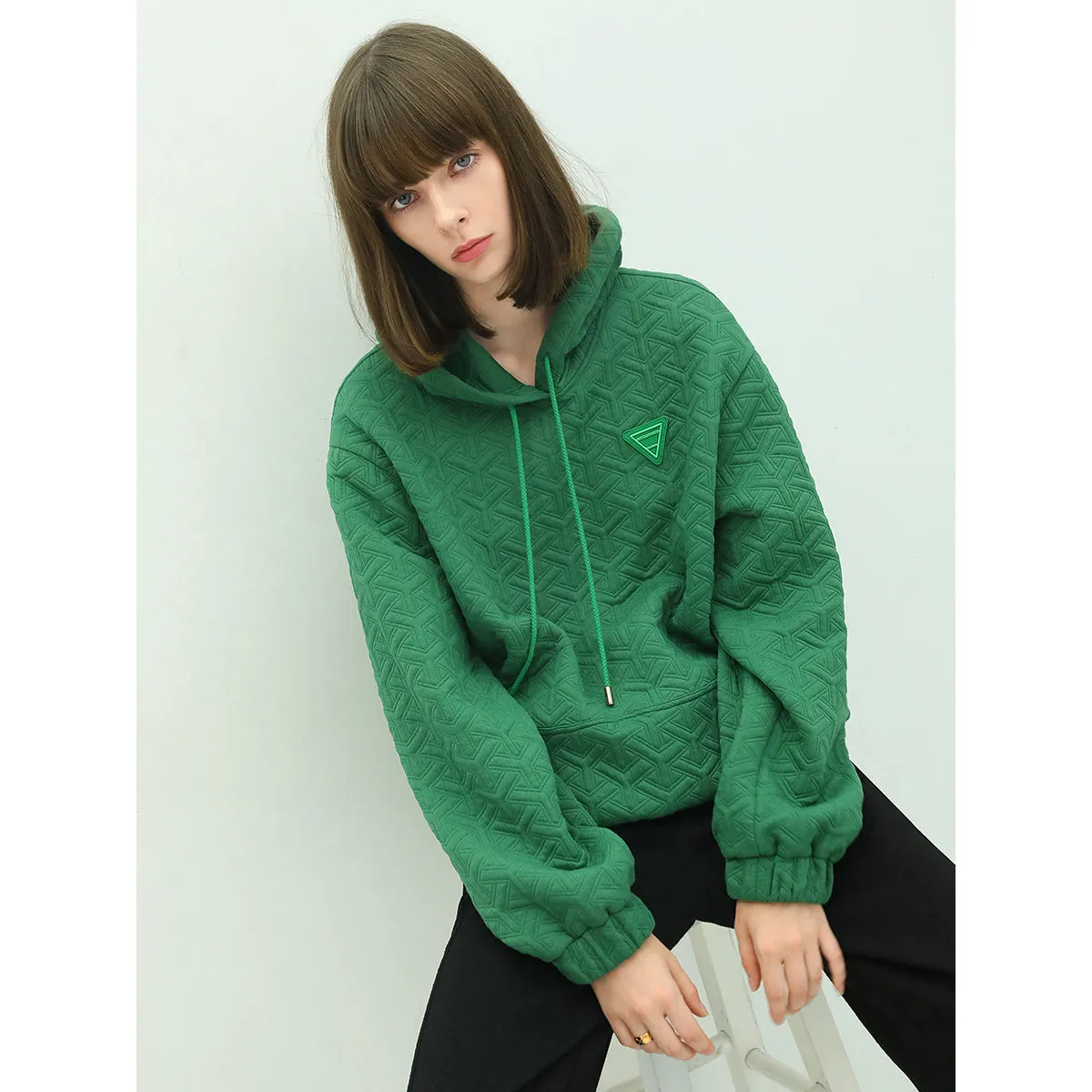 Green Quilted Hoodie