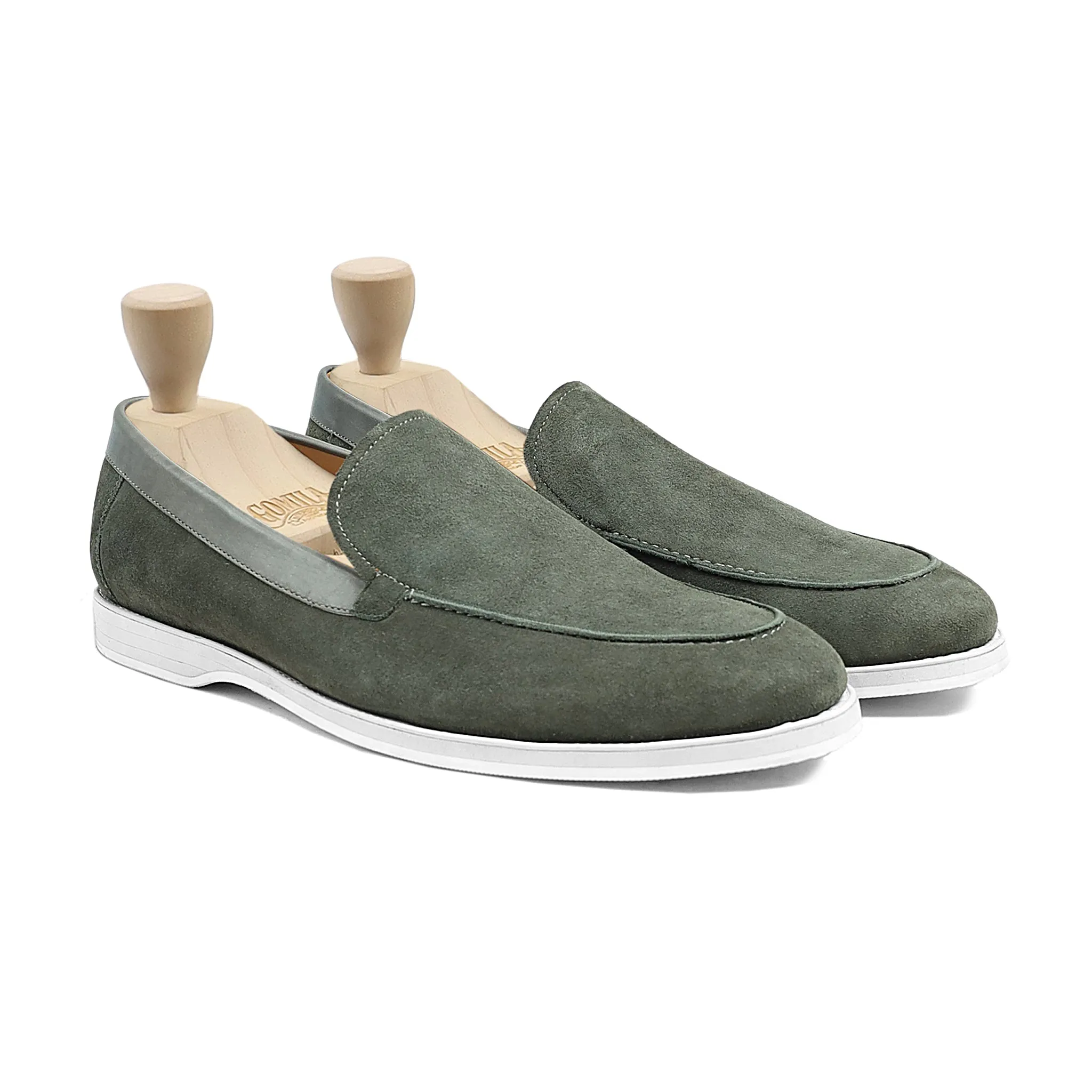 Gyor - Men's Charcoal Grey Kid Suede Loafer