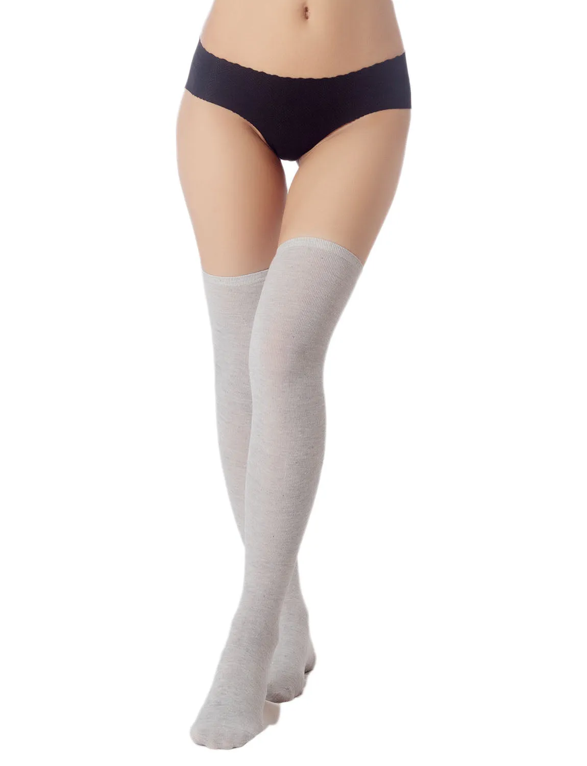 iB-iP Women's Navy Stripes Sports Football Style Hold-up Thigh High Long Socks