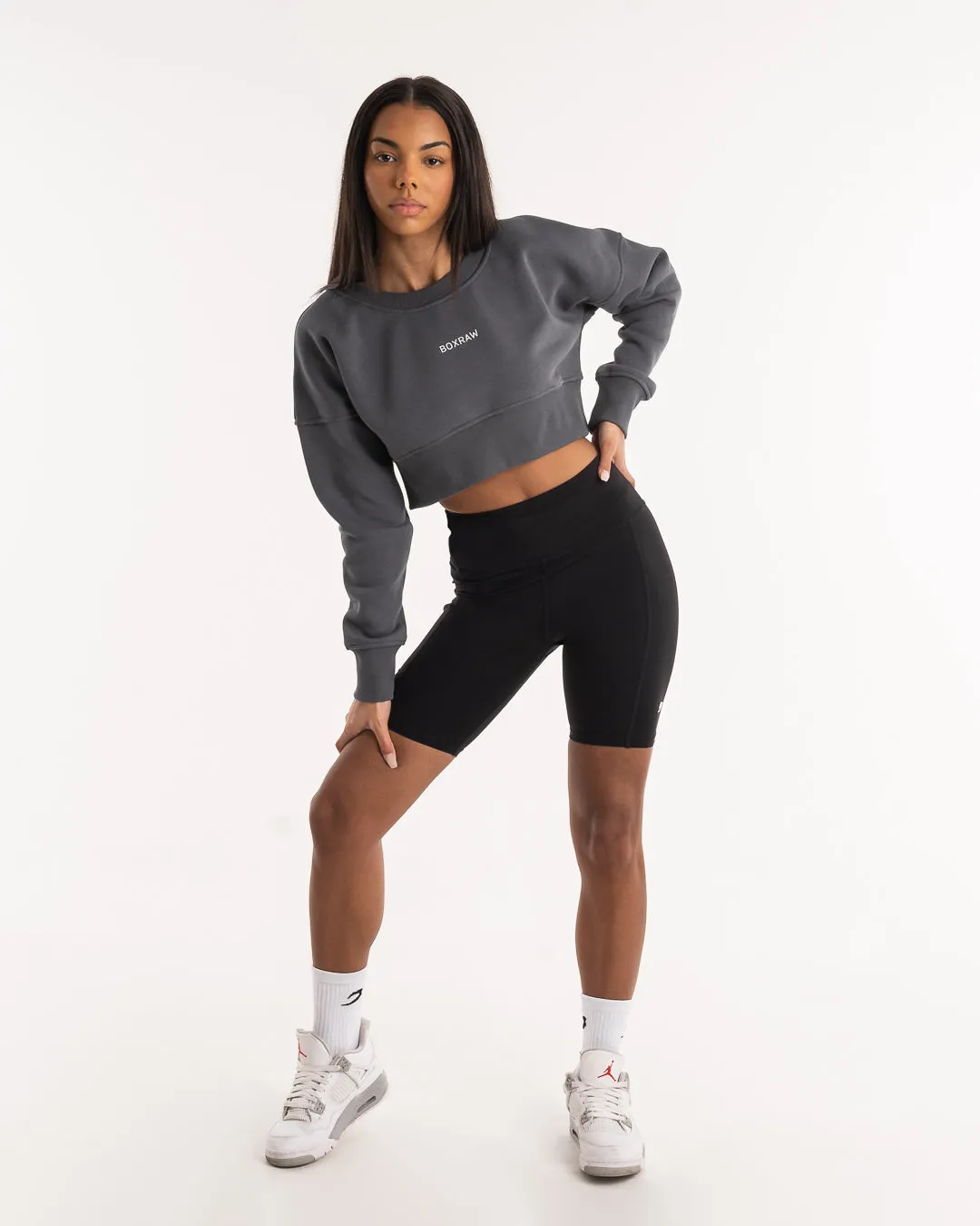 Johnson Cropped Sweatshirt - Charcoal