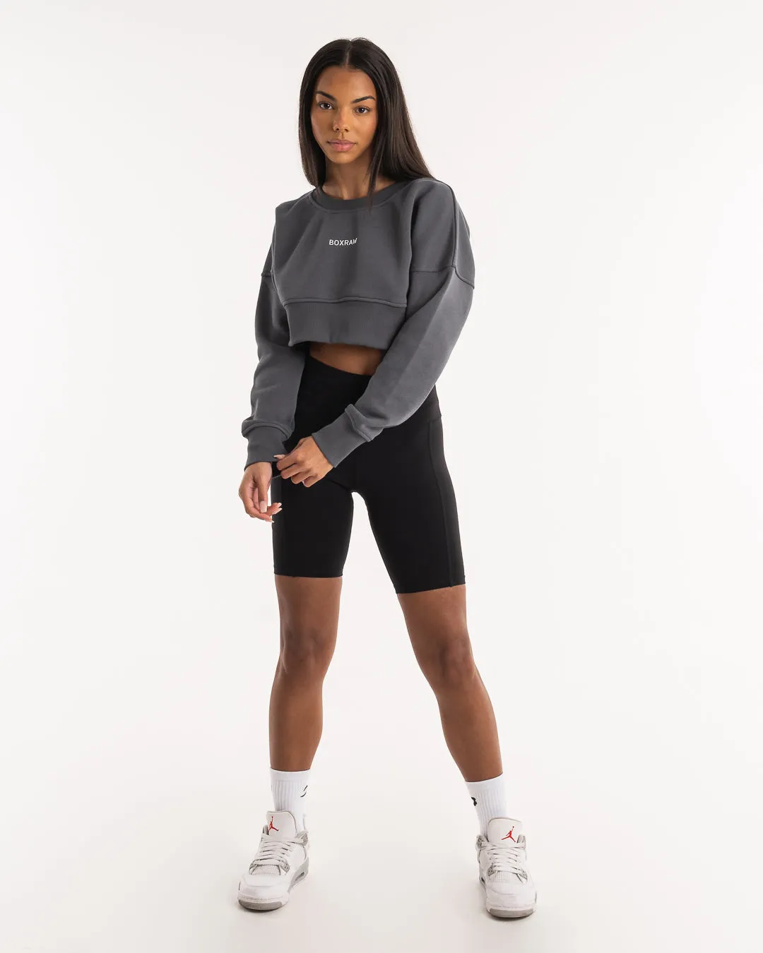 Johnson Cropped Sweatshirt - Charcoal