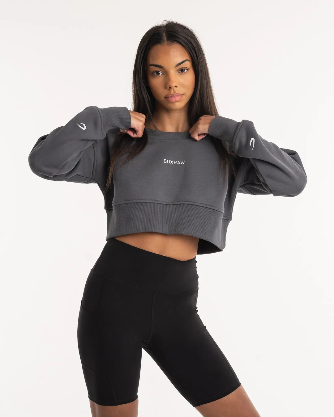 Johnson Cropped Sweatshirt - Charcoal