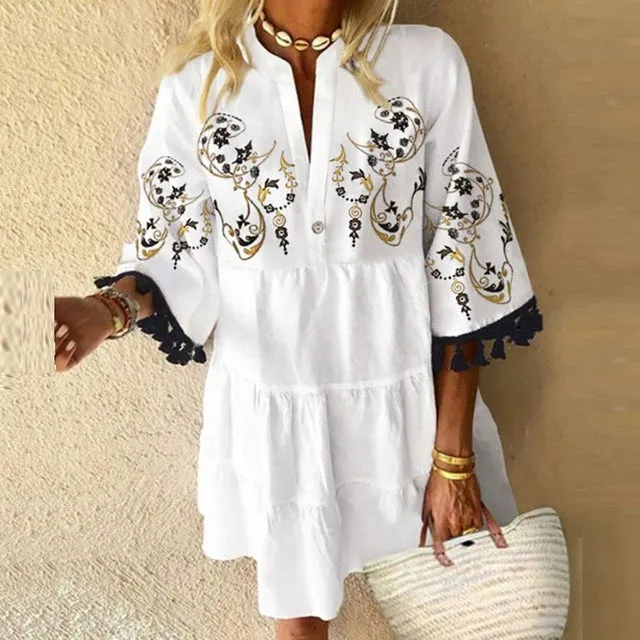 Ladies Casual Loose Short Dress for Street Style