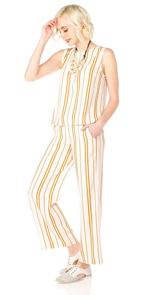 Luca Trousers, mustard stripe