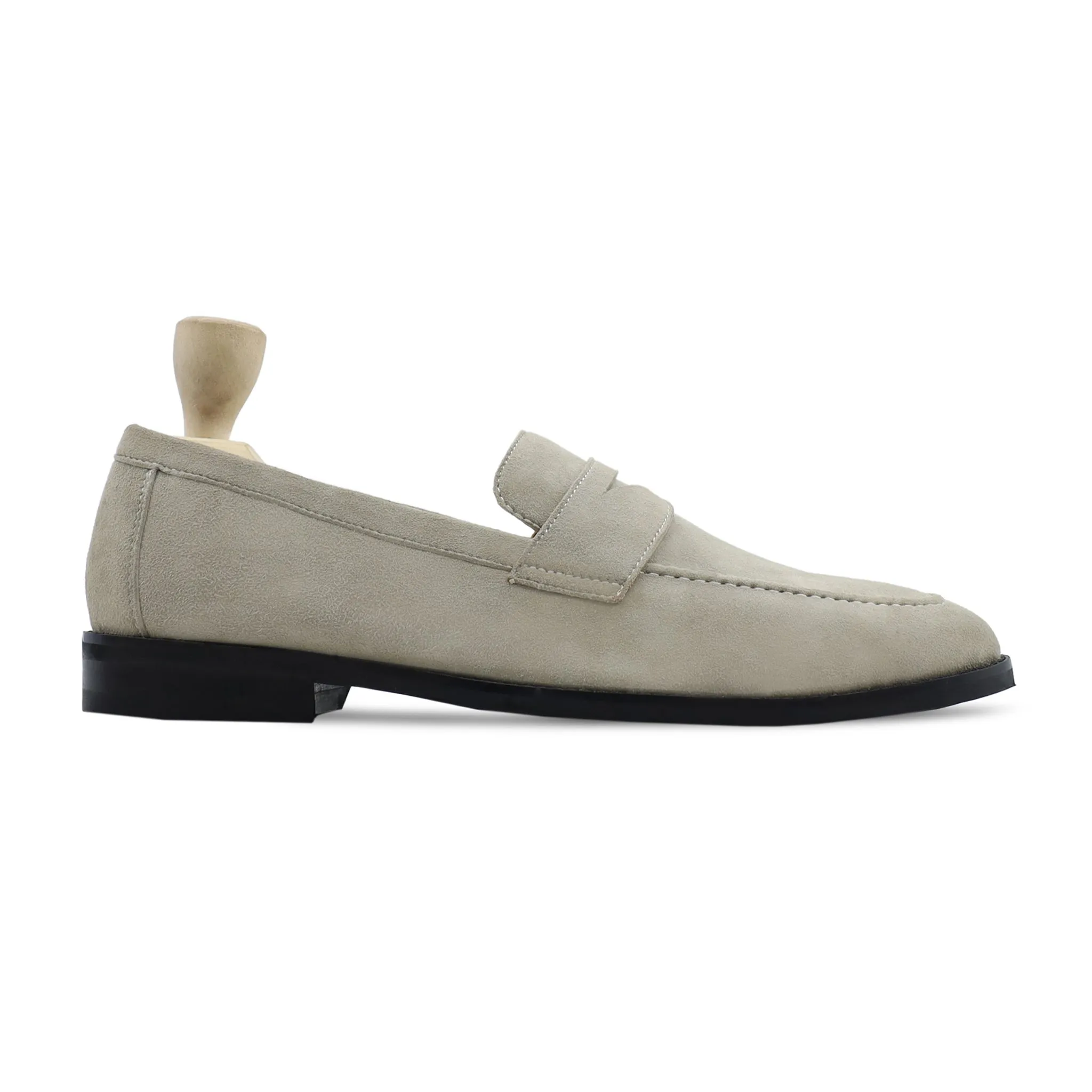 Manaslu - Men's White Kid Suede Loafer