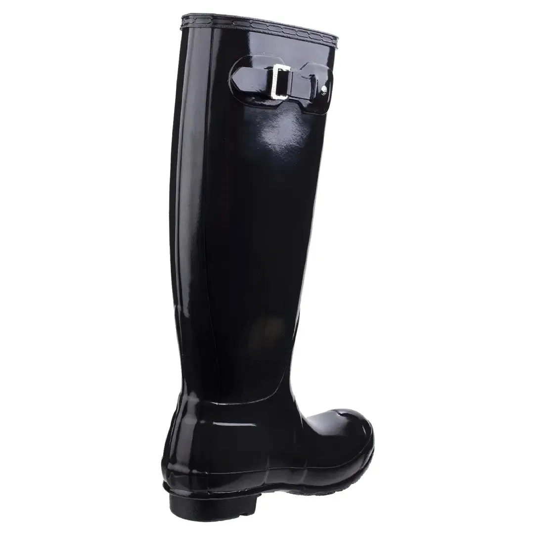 Original Tall Gloss Wellington Boots - Black by Hunter