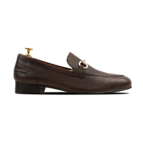 Parma - Men's Dark Brown Pebble Grain Leather Loafer