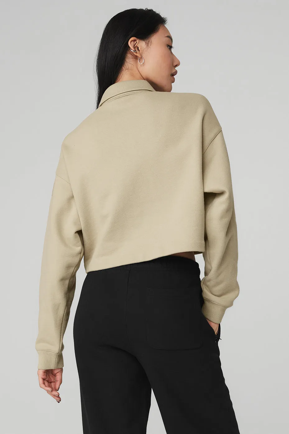 Renown Cropped Button-Up Pullover - California Sand