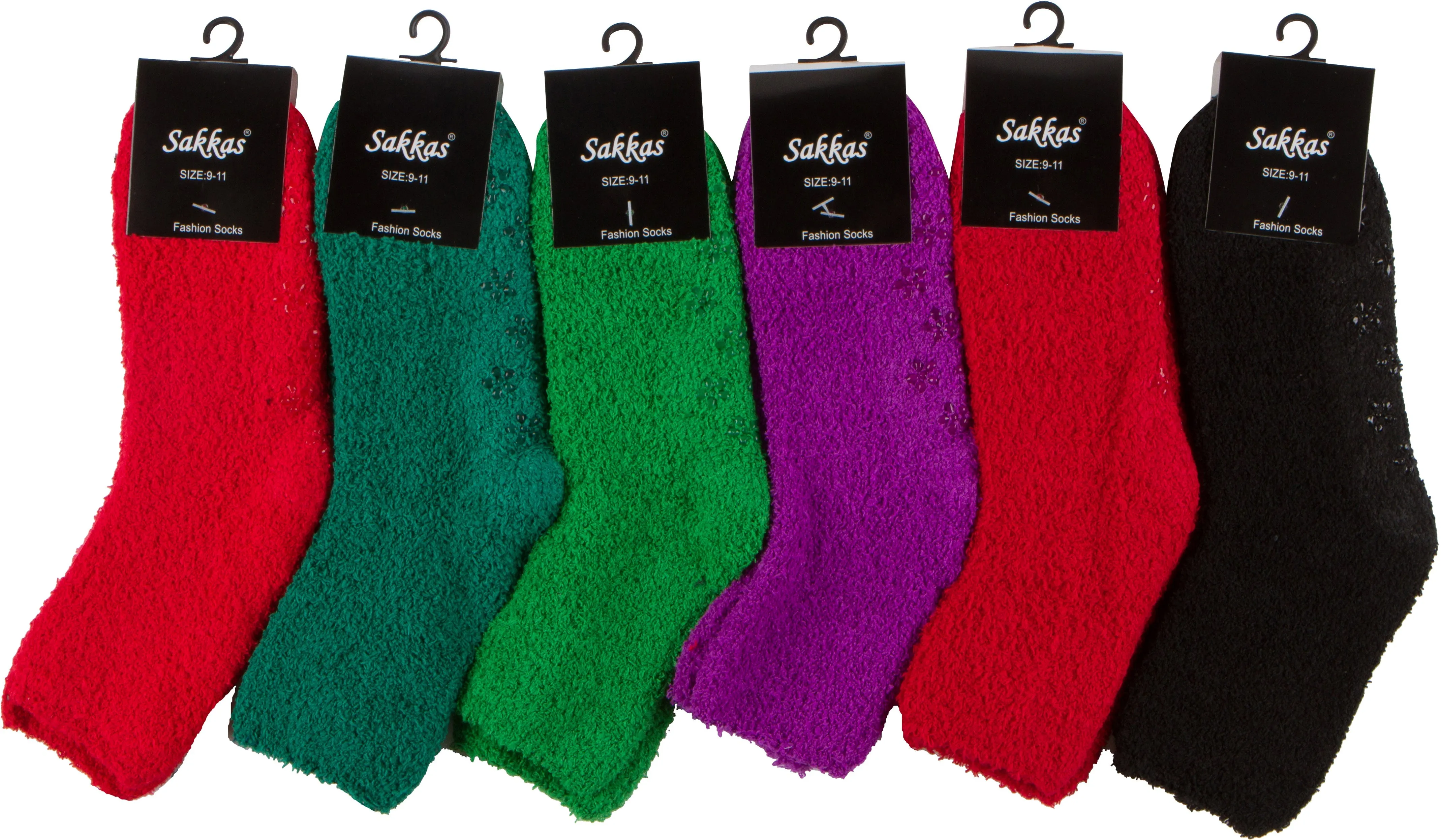 Sakkas Super Soft Anti-Slip Fuzzy Ankle Socks Value Assorted 6-Pack