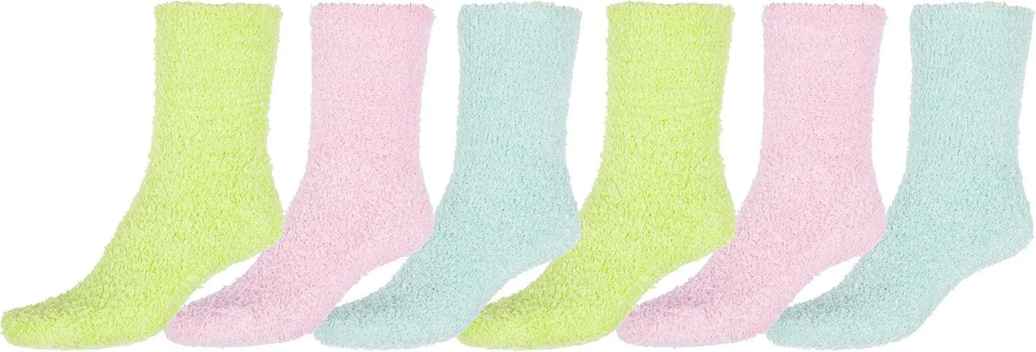 Sakkas Super Soft Anti-Slip Fuzzy Ankle Socks Value Assorted 6-Pack