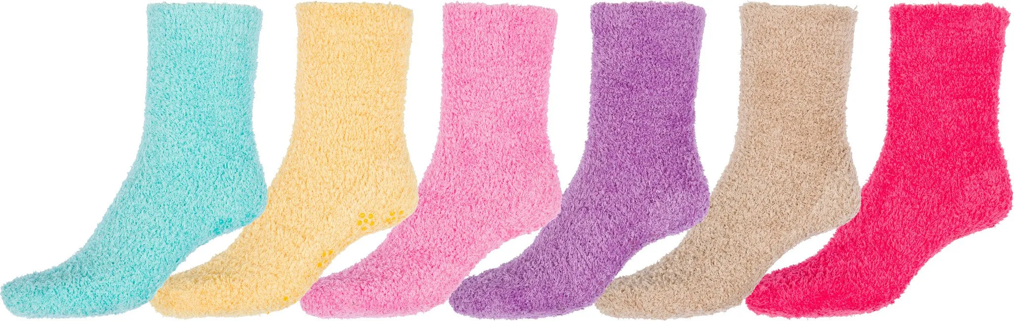 Sakkas Super Soft Anti-Slip Fuzzy Ankle Socks Value Assorted 6-Pack