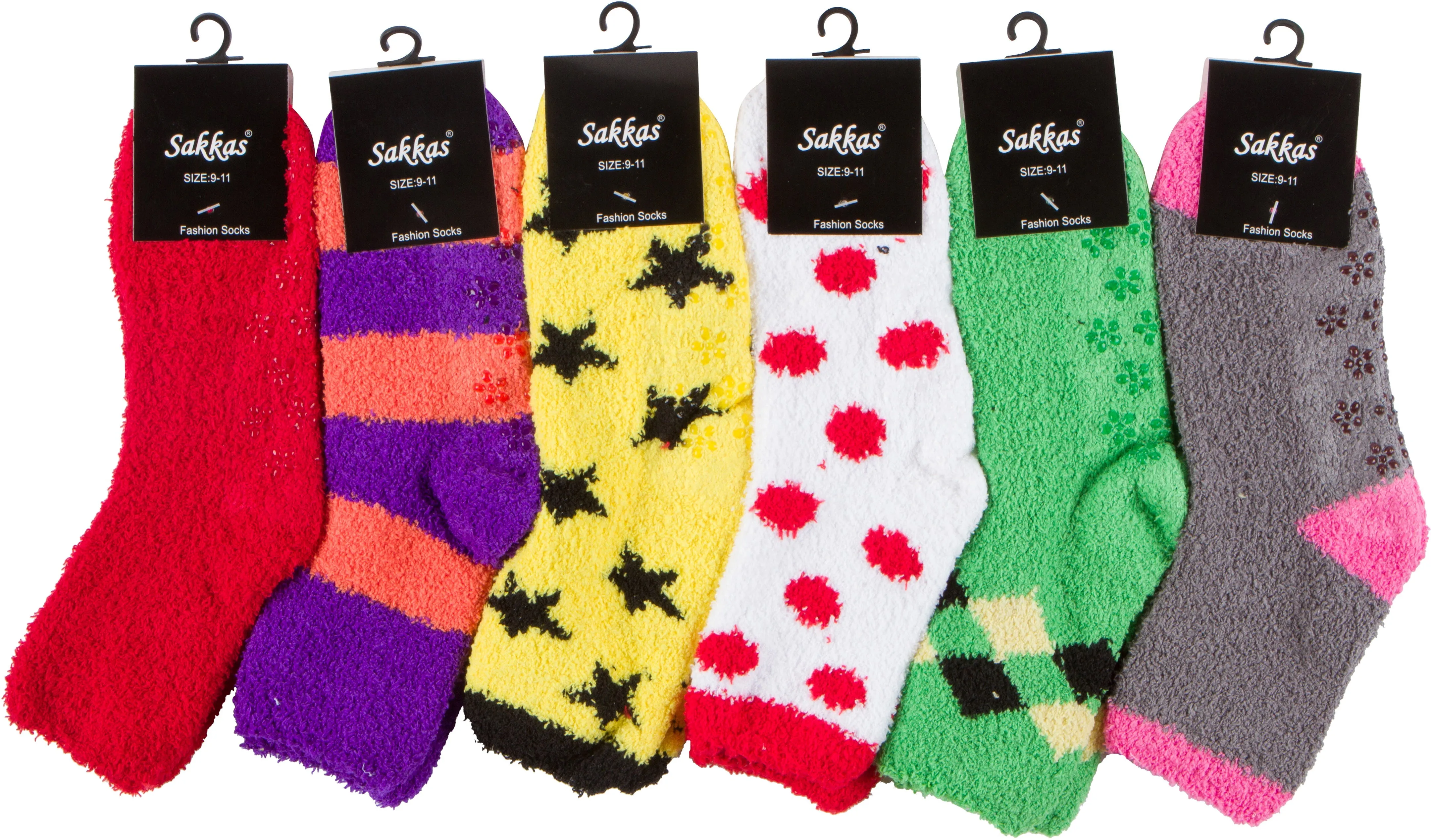 Sakkas Super Soft Anti-Slip Fuzzy Ankle Socks Value Assorted 6-Pack