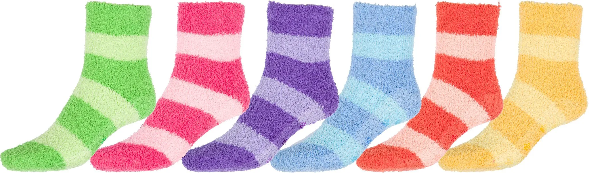 Sakkas Super Soft Anti-Slip Fuzzy Ankle Socks Value Assorted 6-Pack