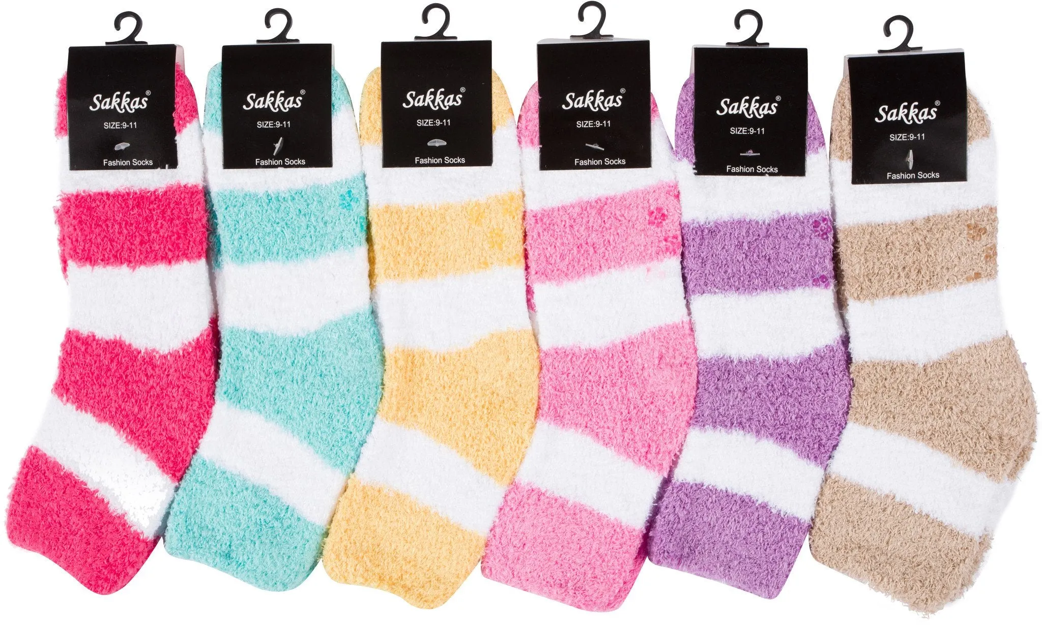 Sakkas Super Soft Anti-Slip Fuzzy Ankle Socks Value Assorted 6-Pack