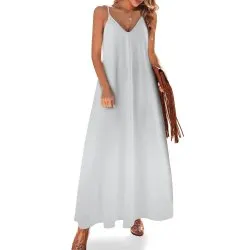 Spaghetti Strap Ankle-Length Dress Long dress Porcelain