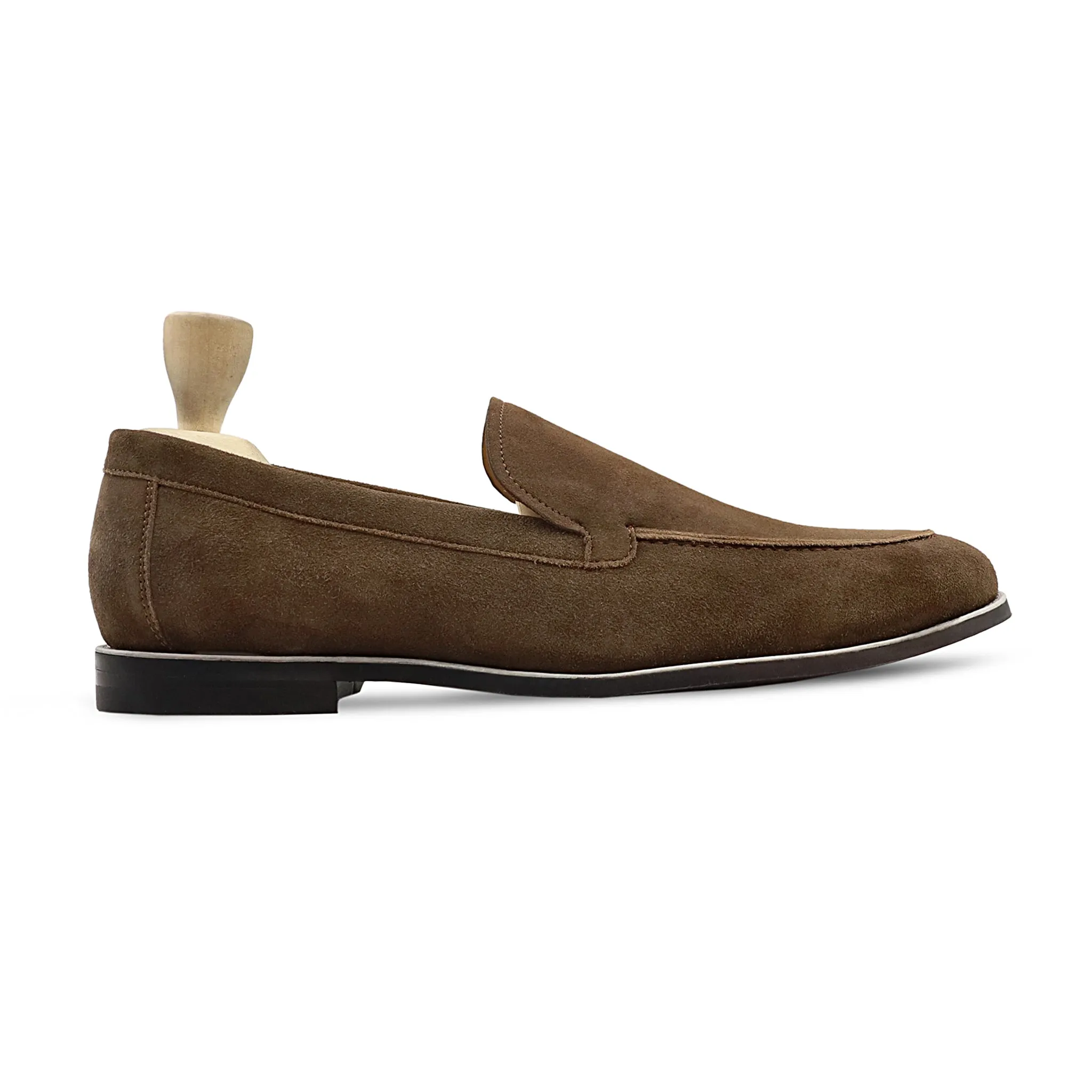 Tamara - Men's Dark Brown Kid Suede Loafer