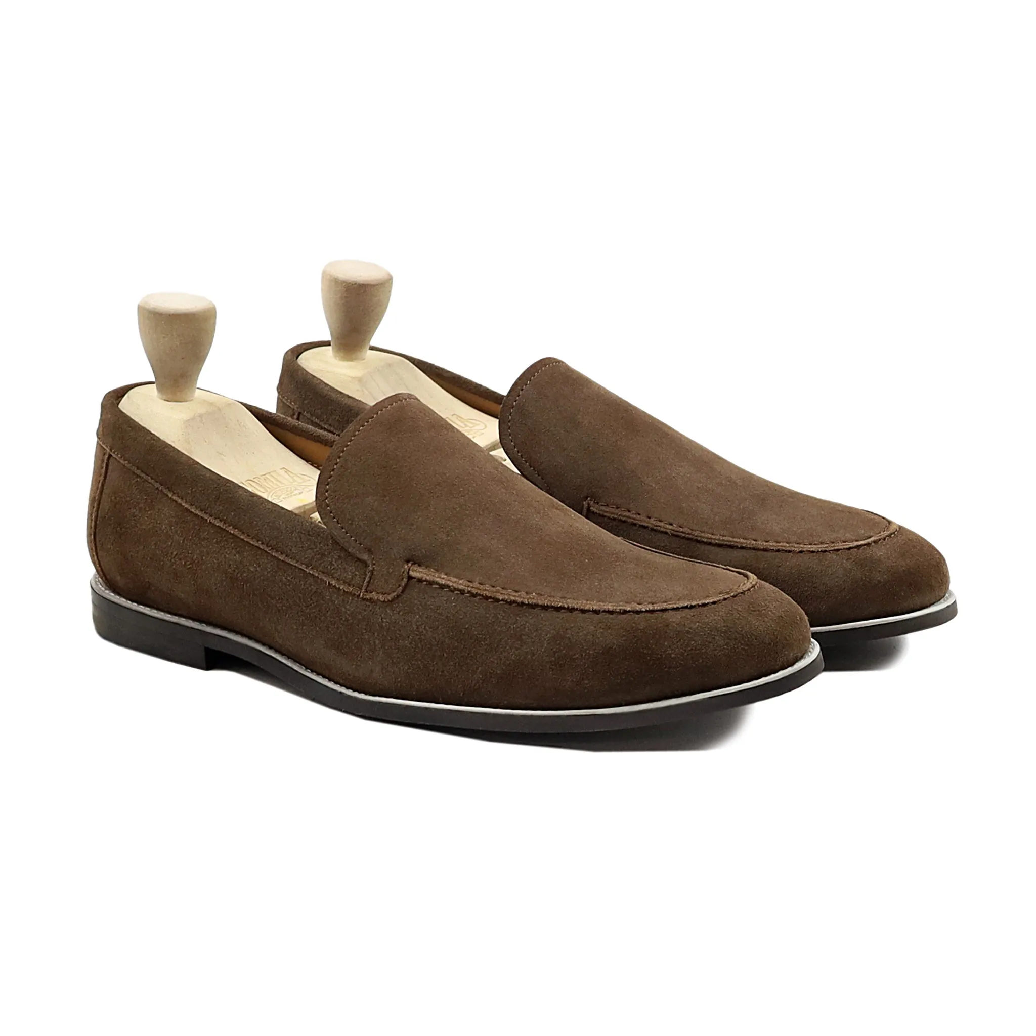 Tamara - Men's Dark Brown Kid Suede Loafer