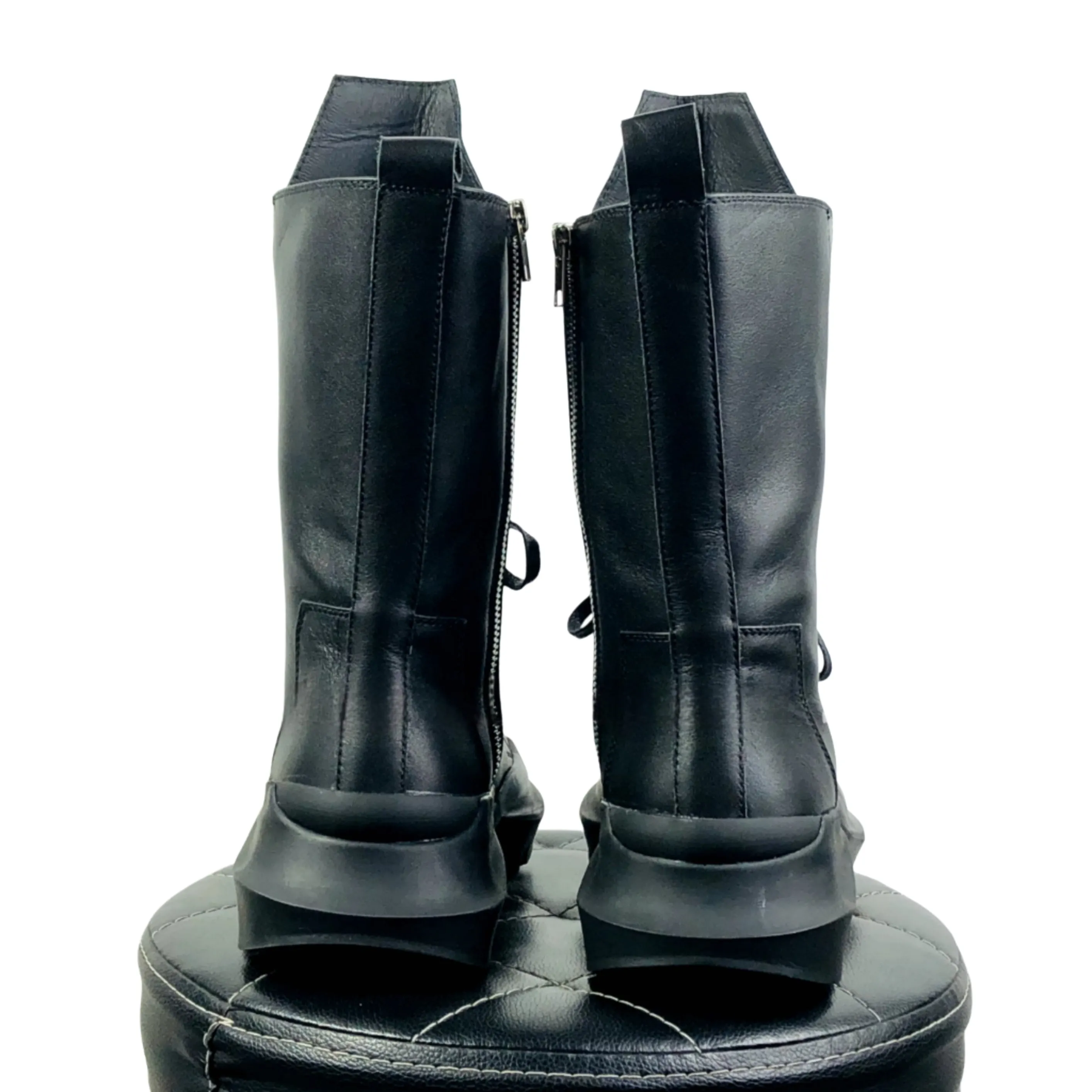 TEEK - Mens Black Genuine Leather Training Zip High Boots